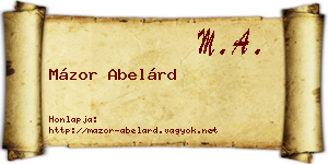 Mázor Abelárd névjegykártya